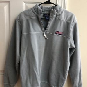 Vineyard Vines bluish gray pullover with 3/4 zip